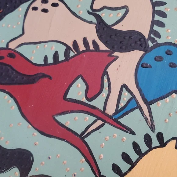 Southwestern Wild Horse Lazy Susan – 15” Hand-Painted Turntable for Rustic Decor - Picture 3 of 7